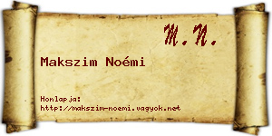 Makszim Noémi névjegykártya