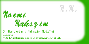 noemi makszim business card